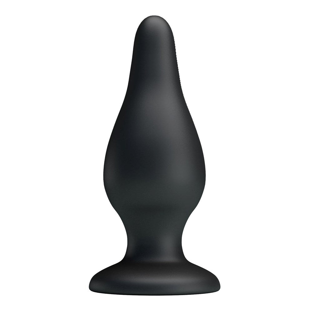 Party Up JEREMY Waterproof Silicone Butt Plug with Suction Cup Base - Black - Butt Plugs
