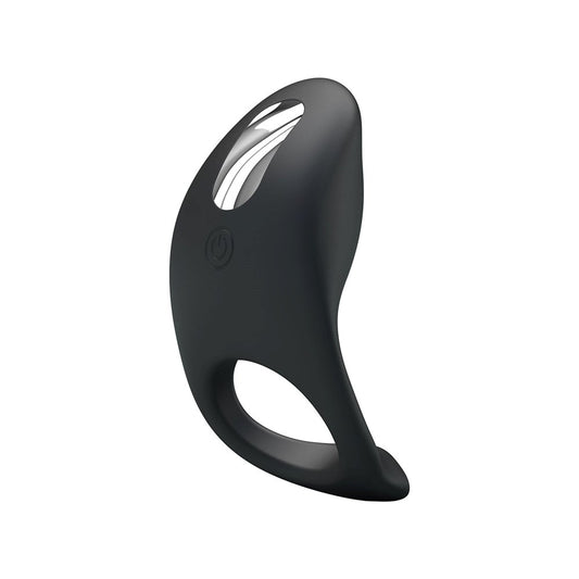 Party Up KING USB Rechargeable Mens Cock Ring with 7 Vibration Functions - Black - Vibrating Cock Rings