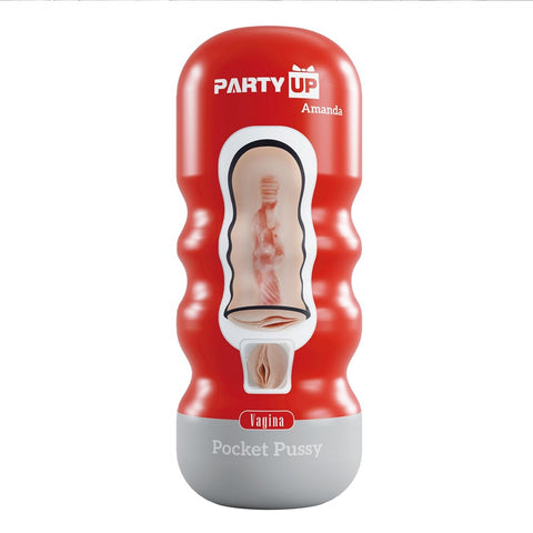 Party Up AMANDA Pocket Pussy Male Stroker with Realistic TPR Interior - Masturbators and Strokers