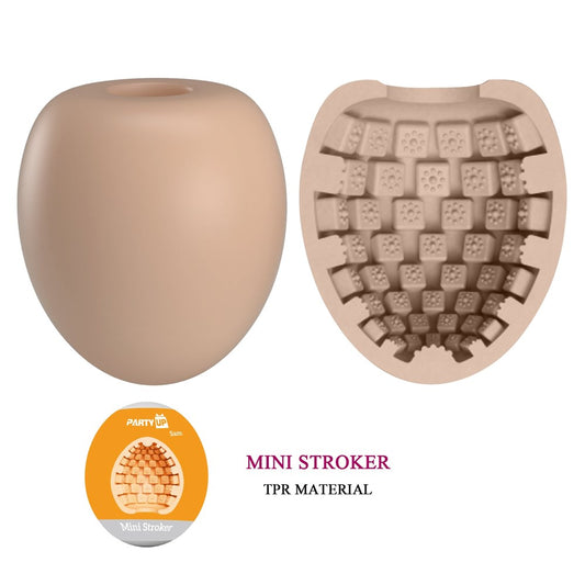 Party Up SAM Realistic Mini Male Strokers with Ribbed Internal Texture - Flesh - Masturbators and Strokers