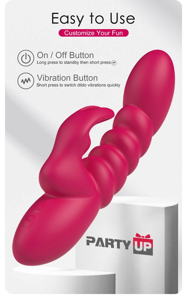 Party Up BRYNLYN USB Rechargeable Rabbit Vibrator with Dual Stimulation - - Rabbit Vibrators