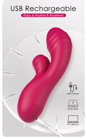Party Up DALIDA USB Rechargeable Rabbit Vibrator with Dual Stimulation - Rabbit Vibrators