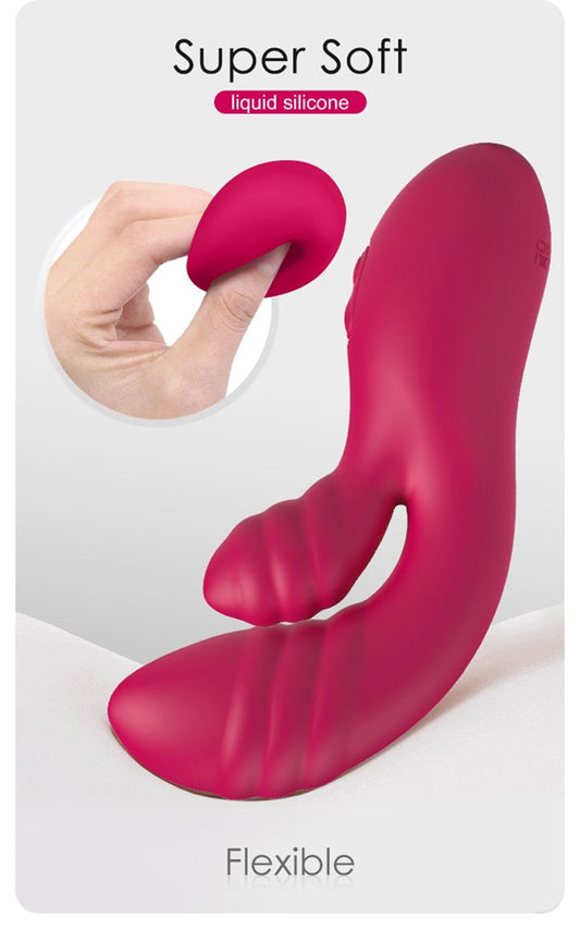 Party Up DALIDA USB Rechargeable Rabbit Vibrator with Dual Stimulation - Pink - Rabbit Vibrators