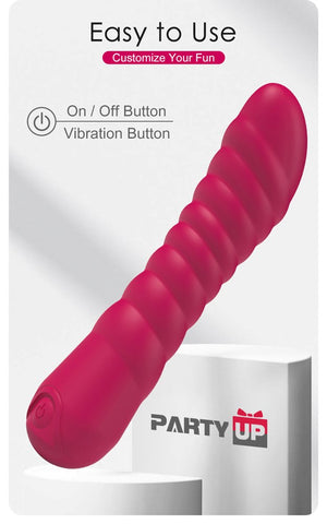 Party Up JAYLEI USB Rechargeable G Spot Vibrator Curved Design Ribbed - G-Spot Vibrators