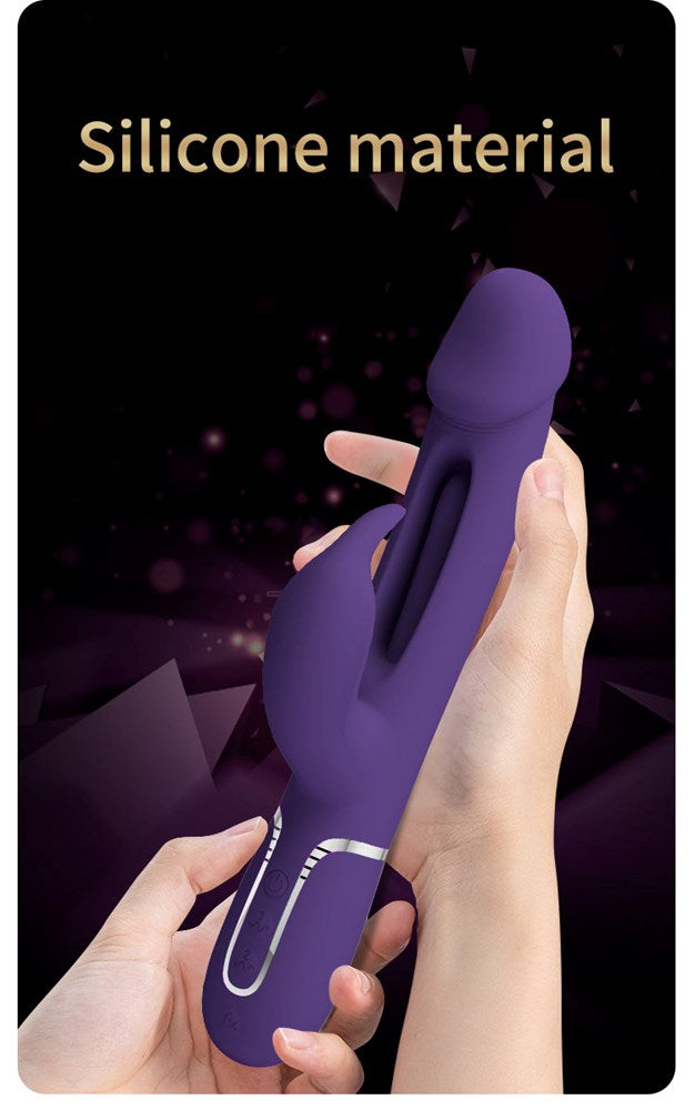Party Up DAVID Swinging Rechargeable Rabbit Vibrator with Flicking Tongue - - Rabbit Vibrators