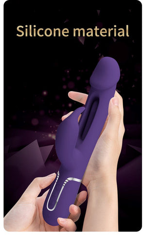 Party Up DAVID Swinging Rechargeable Rabbit Vibrator with Flicking Tongue - Rabbit Vibrators