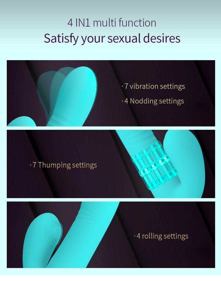 Party Up PAUL Rolling Beads Thrusting Rabbit Vibrator Multi Function Design - - Rabbit Vibrators