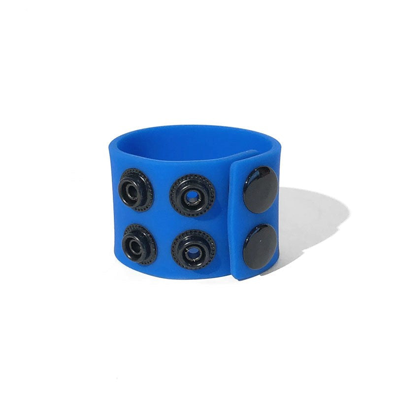 C1R Releasing Boneyard Silicone Ball Strap Blue Adjustable Cock Ring - - Stretchy Cock Rings
