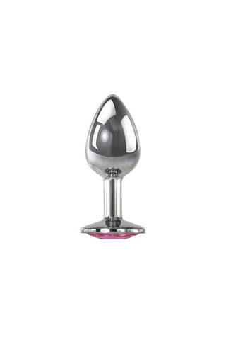Adam & Eve Metal Butt Plug with Pink Gem Small Premium Aluminum - Butt Plugs