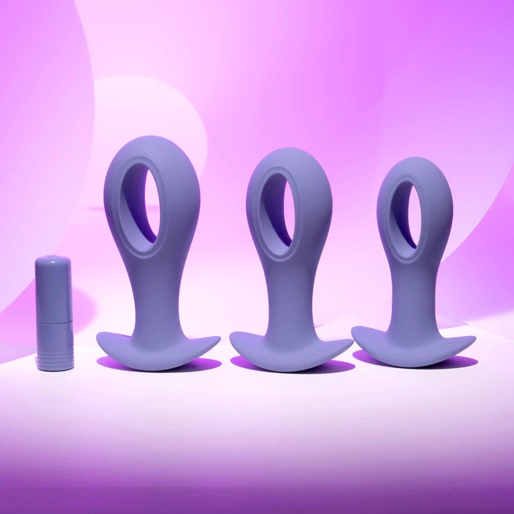 Evolved HOLE PUNCH Butt Plugs with Bullet Vibrator - Purple - Butt Plugs