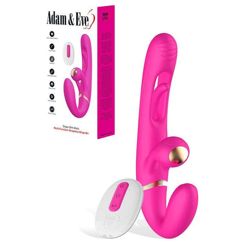 Adam & Eve Orgaz Ohh Matic Strapless Strap On with Remote Four Motors - Strap On Sextoys