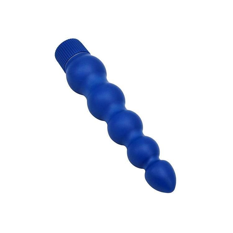 Adam & Eve Power Bead Stick Anal Vibrator with Graduated Beads - Blue - Anal Beads and Balls