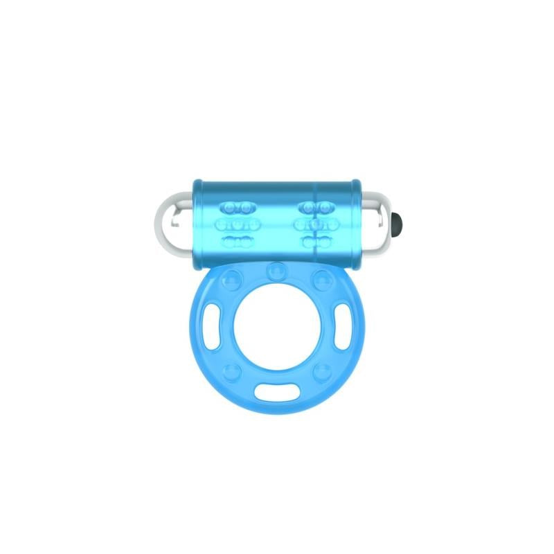 Lovetoy Lumino Play Male Vibrating Penis Ring Glow in Dark Technology - Blue - Vibrating Cock Rings