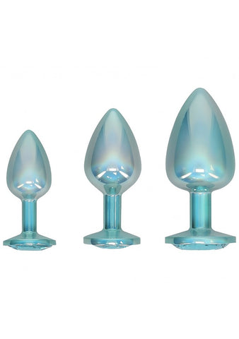 Shots Toys OUCH! Paris Collection Metallic Butt Plugs with Gem Bases Set - Butt Plugs