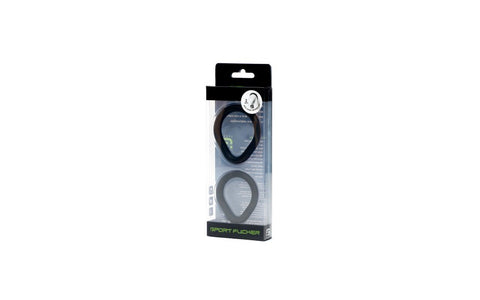 Sport Fucker 2 Pack Epic Hard on Cock Ring Set Dual Size Premium Silicone - Cock Ring Sets