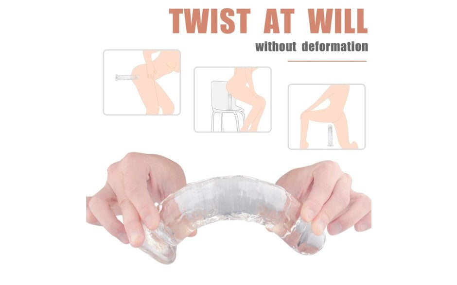 S Hande Lester Soft Realistic Dong Clear M Premium TPE Dildo - - Realistic Dildos