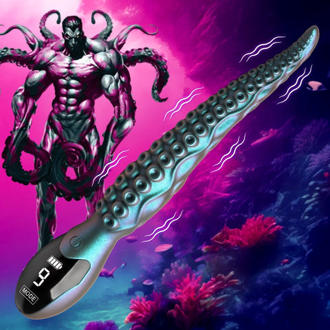 XR Brands Creature Cocks Tentavibe Silicone Vibrator with Digital Display - Vibrating Dildos