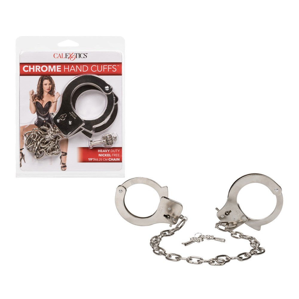 California Exotics BDSM Play Chrome Hand Cuffs Heavy Duty Steel Restraints - Cuffs And Restraints