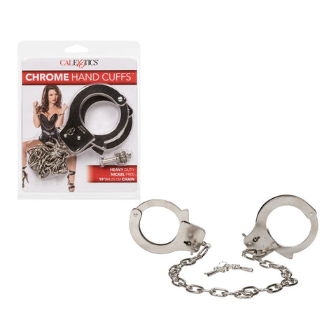 California Exotics BDSM Play Chrome Hand Cuffs Heavy Duty Steel Restraints - Cuffs And Restraints