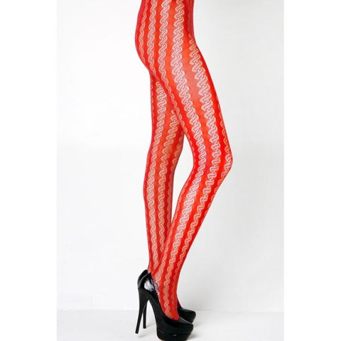 Yelete Killer Legs Stella Elyse Coiled Lines Fishnet Tights OS Coffee - Fishnet and Thigh Highs