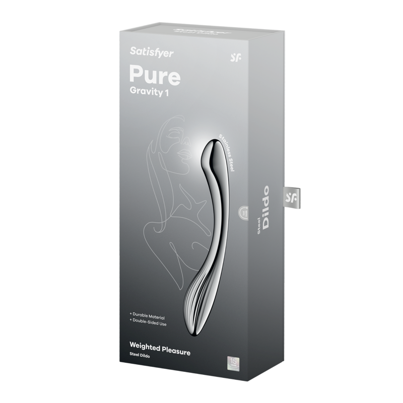 Satisfyer Pure Gravity 1 High Grade Metal Dildo Premium Weighted Design - - Steel Sex Toys