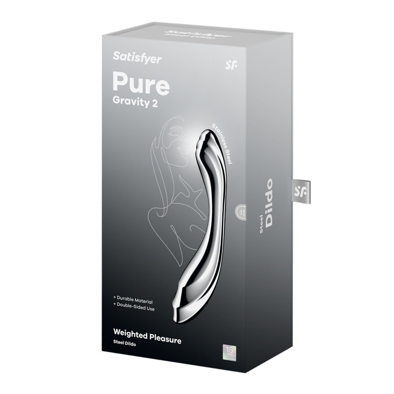 Satisfyer Pure Gravity 2 High Quality Metal Dildo Double Curve Design - - Steel Sex Toys