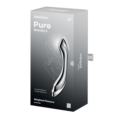 Satisfyer Pure Gravity 2 High Quality Metal Dildo Double Curve Design - Steel Sex Toys
