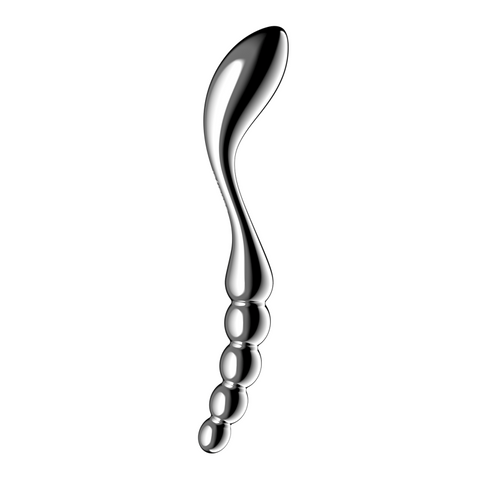 Satisfyer Star Force 1 Curved Metal Dildo Premium Temperature Play - Steel Sex Toys