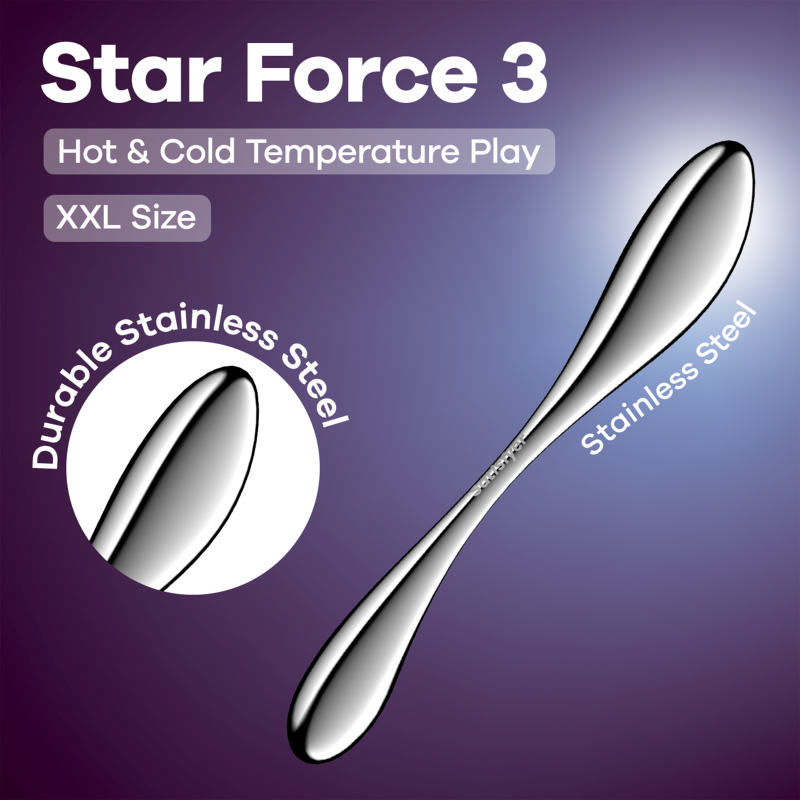 Satisfyer Star Force 3 Heavy Weighted Metal Dildo Premium G Spot Prostate - - Steel Sex Toys