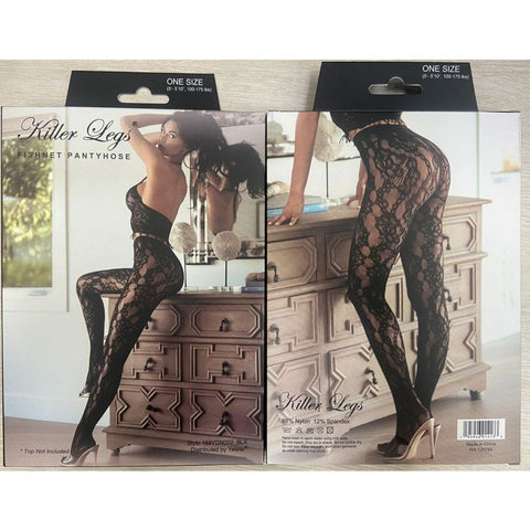 Yelete Killer Legs Chestnut Cheetah Sexy Fishnet Tights Coffee Brown Nylon - Fishnet and Thigh Highs