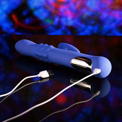 Evolved POP GOES THE O Thrusting & Bulging Rabbit Vibrator Triple Motor - Rabbit Vibrators