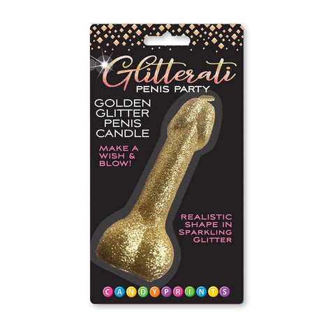 Little Genie Glitterati 10 cm Glitter Penis Party Candle with Non Shedding Glitter - Party Gifts and Novelties