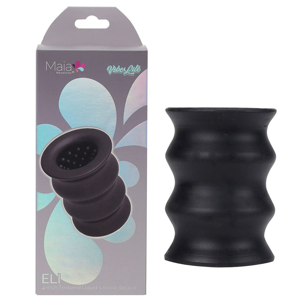 Maia Toys Maia ELI 10 cm Male Pleasure Stroker Sleeve Compact Design - Black - Masturbators and Strokers