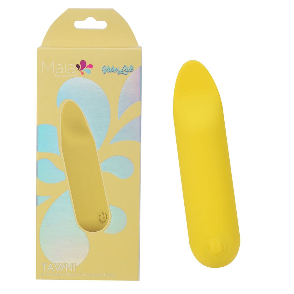 Maia Toys Maia TAWNI Rechargeable Bullet with Flickering Tip Vibrator - Yellow - Bullet Vibrators