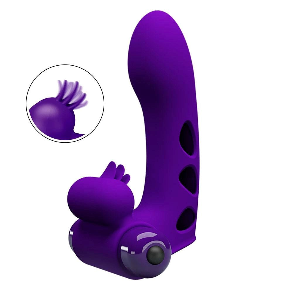 Party Up MIKE Vibrating Adult Finger Massager with 10 Vibration Modes - - Finger and Tongue Vibrators