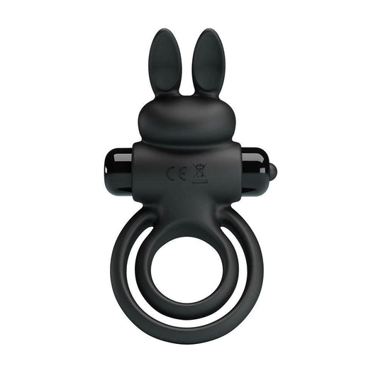 Party Up LAWRENCE Vibrating Cock & Balls Ring with 10 Vibration Patterns - Black - Vibrating Cock Rings