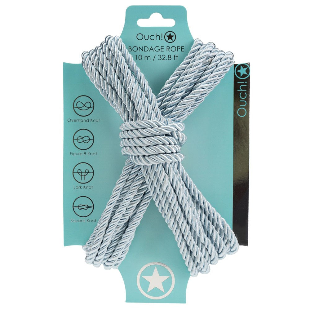 Shots Toys OUCH! Nylon Bondage Rope 10 M 60% Cotton Polyester Blend - Blue - Cuffs And Restraints