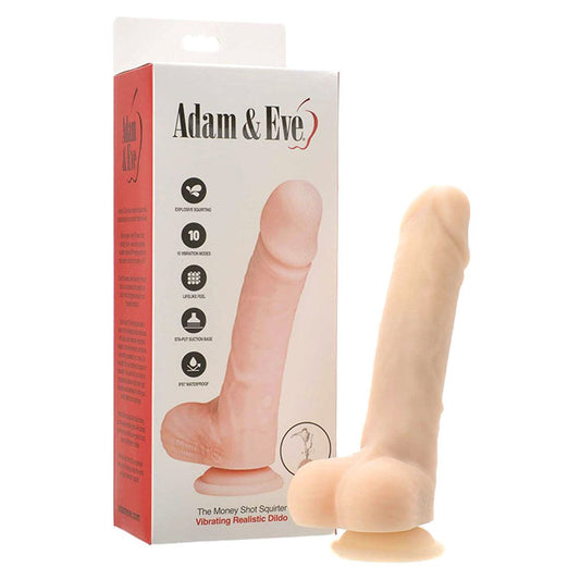 Adam & Eve The Money Shot Squirter Realistic Dong with Squirting Function - Flesh - Realistic Dildos