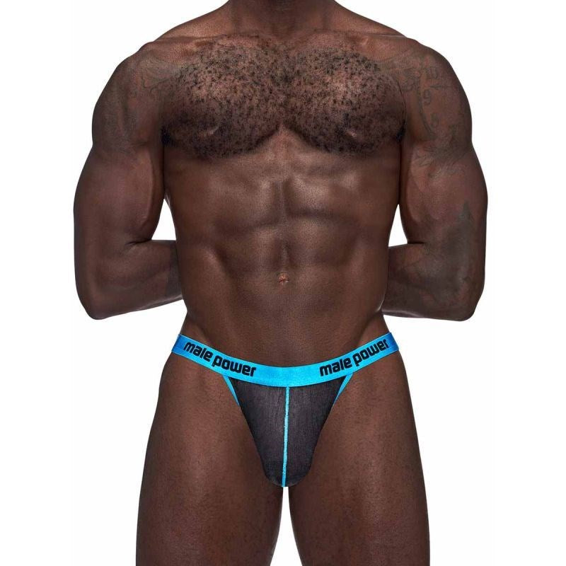 Male Power Casanova Uplift Micro Male Thong Black L/XL with Contoured Pouch - Black - Jocks and G-Strings