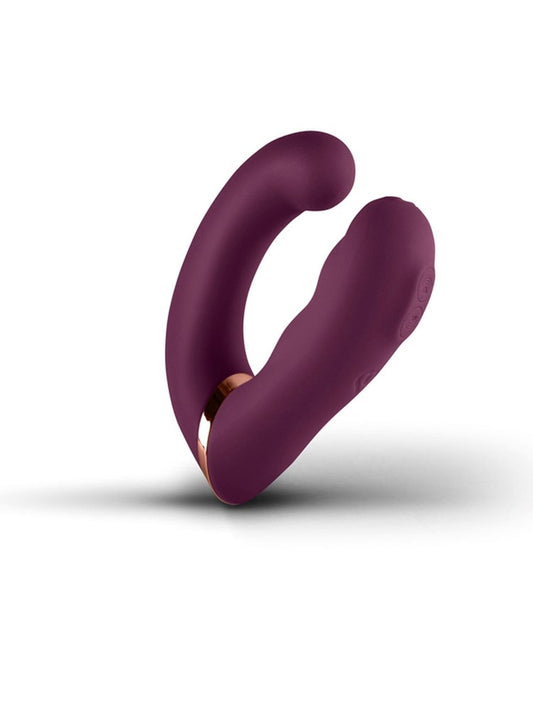 Rocks Off Gemini Multi Functions Prostate Vibrator Dual Motor Design - Burgundy - Prostate Toys