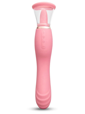 Le Wand Lick Double Ended Vibrator with Licking Tongue Oral Stimulation - G-Spot Vibrators