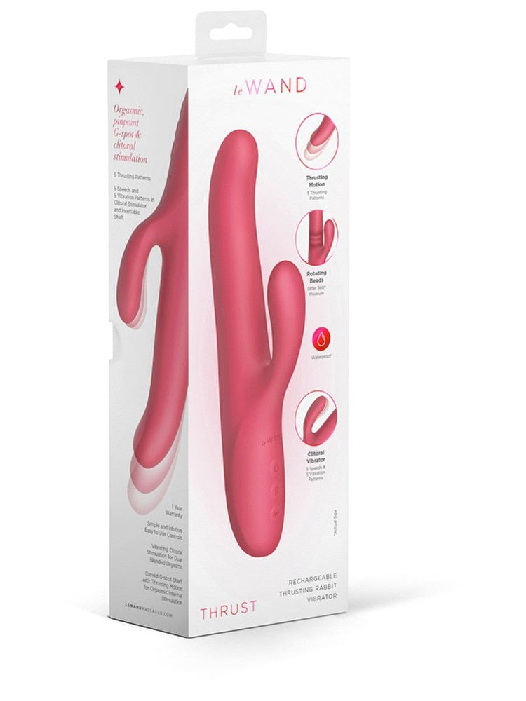 Le Wand Thrust Rechargeable Thrusting Rabbit Vibrator Dual Motor Design - - Rabbit Vibrators