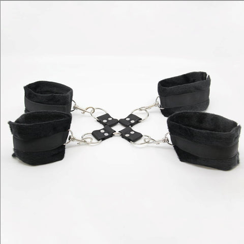 Berlin Baby Soft Furry BDSM Hog Tie Shackle with Hook and Loop Closures - Cuffs And Restraints