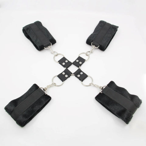 Berlin Baby Soft Furry BDSM Hog Tie Shackle with Hook and Loop Closures - Cuffs And Restraints