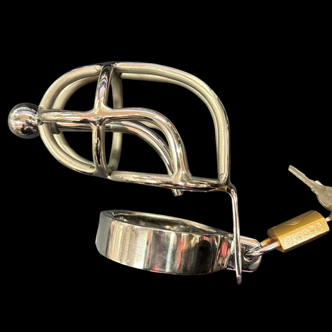 Hells Couture Bent Cum Thru Cock Cage - Male Chastity