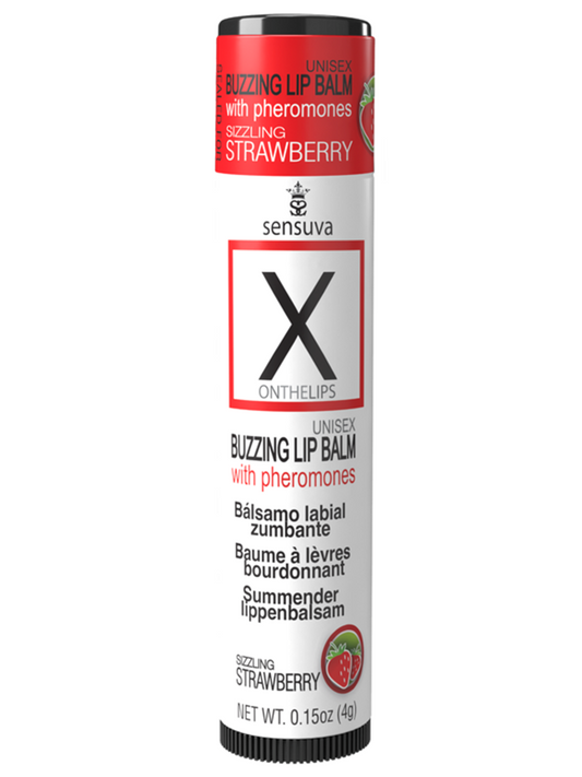 Sensuva On X on the LIPS With Pheromones Buzzing Lip Balm Creates Tingling Kiss - Strawberry - Sex Pheromones and Perfumes