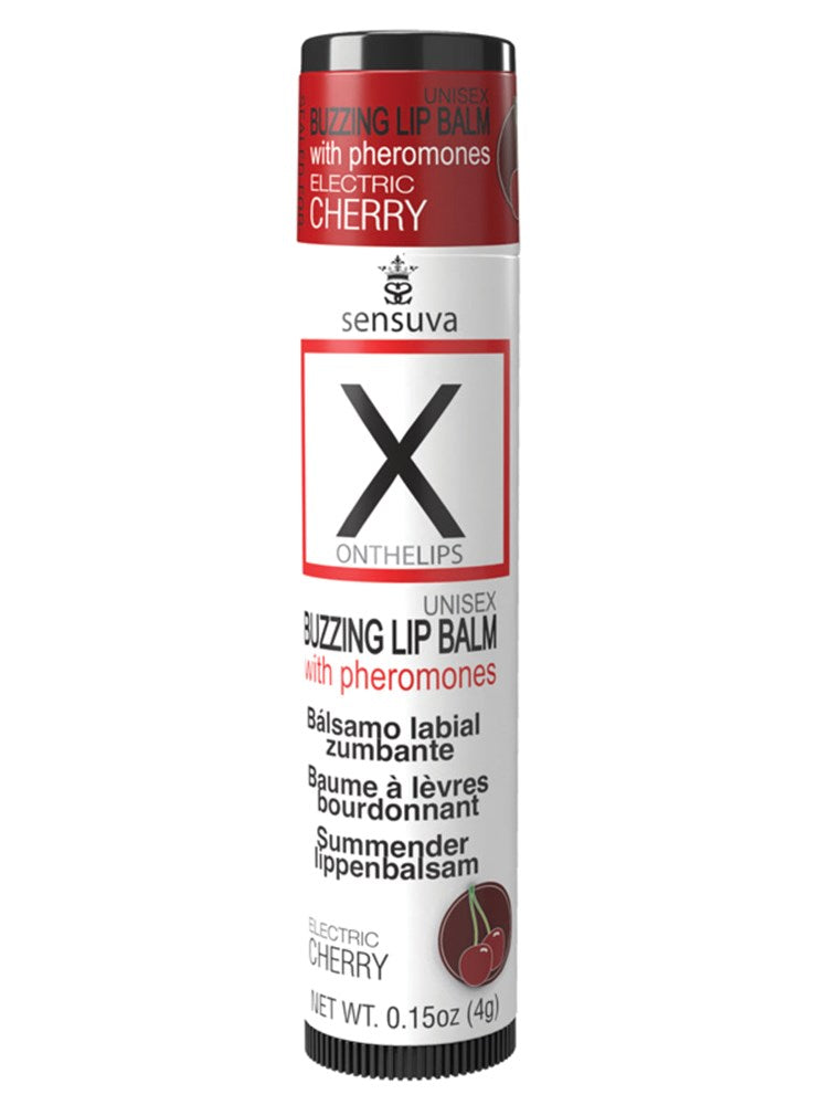 Sensuva On X on the LIPS With Pheromones Buzzing Lip Balm Creates Tingling Kiss - Cherry - Sex Pheromones and Perfumes