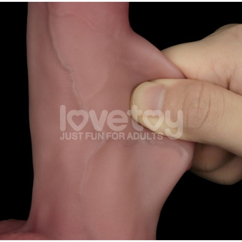 Lovetoy Sliding Skin Pro Dual Layer Realistic Silicone Dong with Moving Skin - - Realistic Dildos