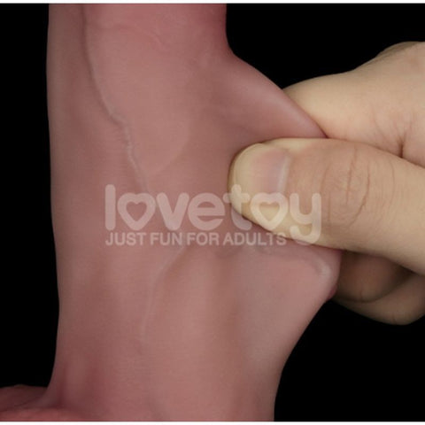 Lovetoy Sliding Skin Pro Dual Layer Realistic Silicone Dong with Moving Skin - Realistic Dildos