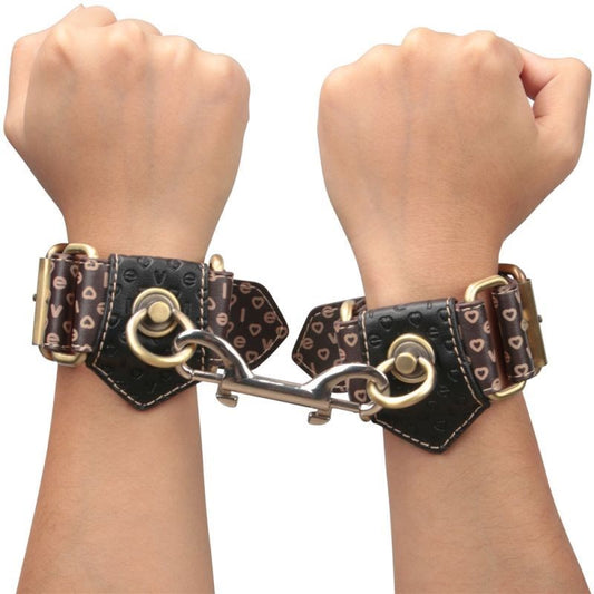Lovetoy Rebellion Reign Bondage Play Handcuffs with Bronze Spike Detail - Default Title - Cuffs And Restraints